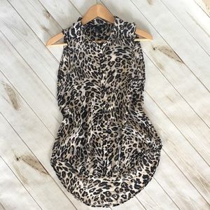 H&M Blouse Sleeveless Leopard Animal Print